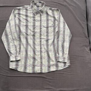 Huk Shirt Mens 2XL Multi-Color Plaid Long Sleeve Fishing Button Down Outdoors